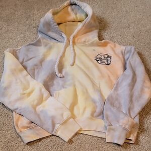 Livin' Salty Pastel Crop Tie-Dye Hoodie